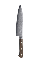 Laden Sie das Bild in den Galerie-Viewer, ISSHO TABERU Damast Kamagata Kochmesser 180mm matt