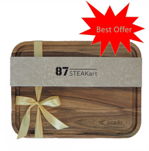 Laden Sie das Bild in den Galerie-Viewer, Geschenkpaket (Schneidebrett Nussbaum + 87-STEAKart Messer nach Wahl)
