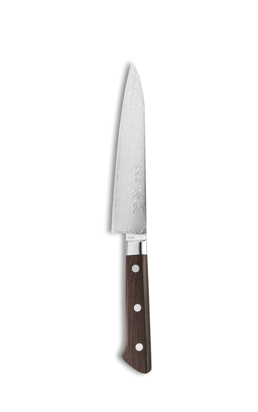 ISSHO TABERU Gold Damast Petit Kochmesser 140mm freigestellt
