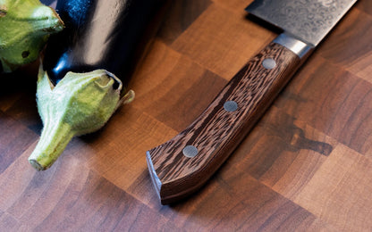 ISSHO TABERU Damast Kamagata Kochmesser 180mm matt – Bild 4