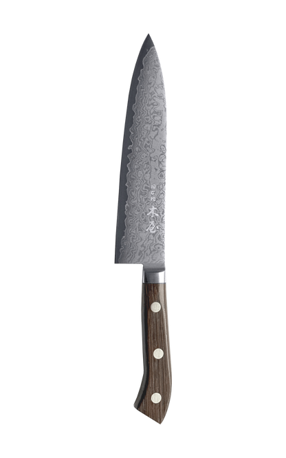 ISSHO TABERU Damast Kamagata Kochmesser 180mm matt
