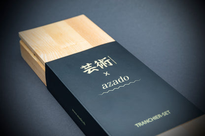 芸術 x azado" Tranchier-Set – 67 Lagen Damaststahl inkl. Holzbox – Bild 7