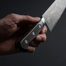 Chargez l'image dans la visionneuse de la galerie, Griff aus dunklem Palisanderholz des ISSHO TABERU Gold Damast Gyuto
