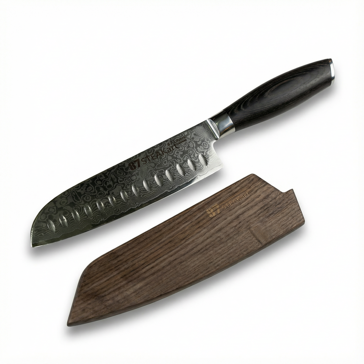 87-STEAKart Damast Santokumesser