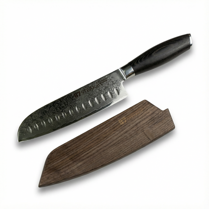 87-STEAKart Damast Santokumesser