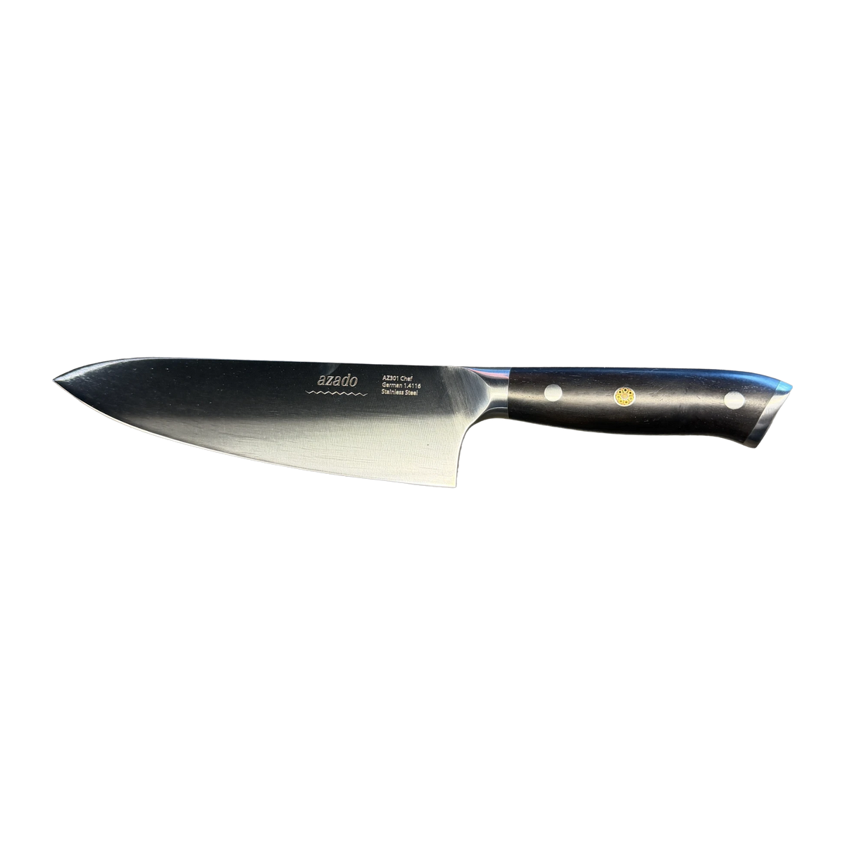 azado Chefmesser AZ301, Klinge mit Gravur azado und German 1.4116, Holzgriff mit Mosaikniete