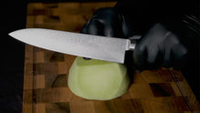 Laden und Abspielen von Videos im Galerie-Viewer, ISSHO TABERU Damast Gyuto Kochmesser 200mm matt
