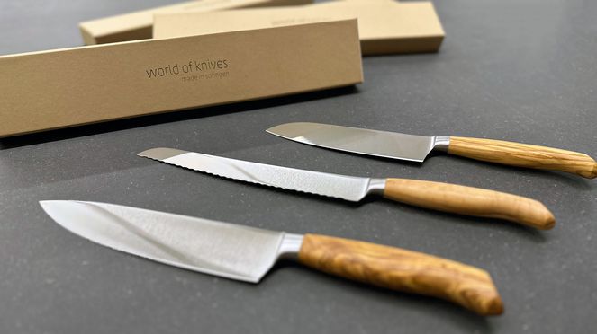 WOK Steakmesser Set - 4er / Olivenholz – Bild 2