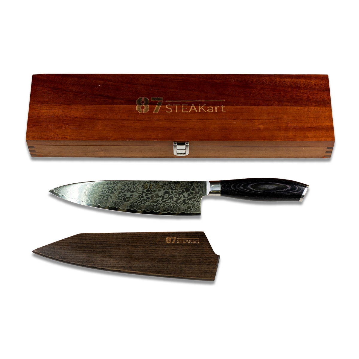 87-STEAKart Damast Chefmesser